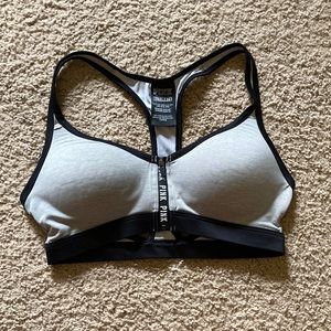 PINK push up sports bra with zipper